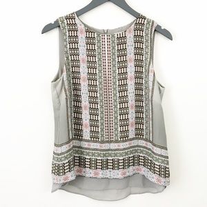 ROSE + OLIVE Sage Green Geometric Blouse